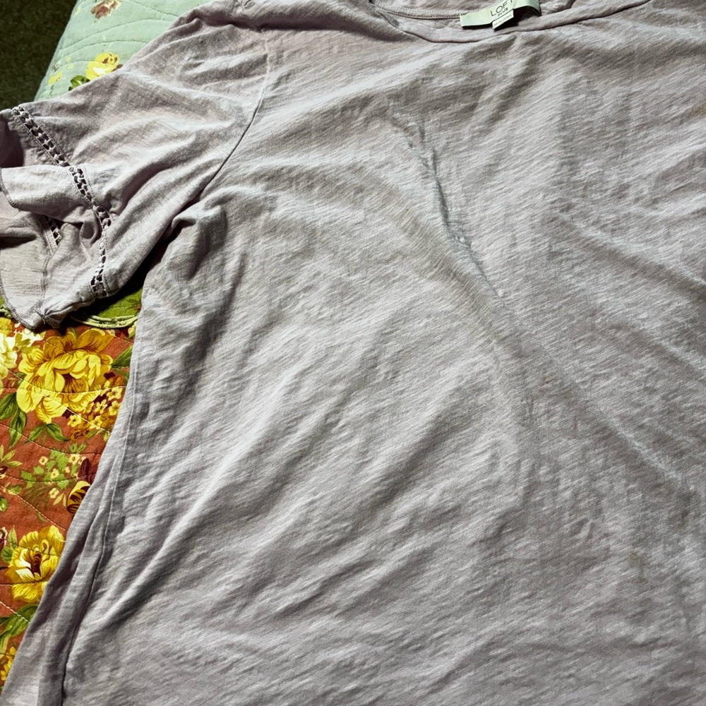 LOFT Plus Light Gray Blouse